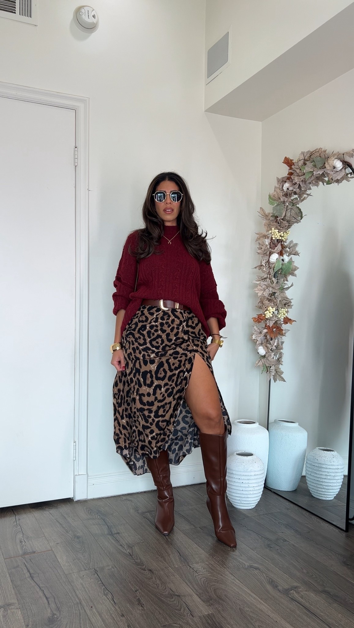 Casual chic burgundy fall outfit idea. Skirt is small, sweater is largee

#LTKSeasonal #LTKFindsUnder50 #LTKStyleTip