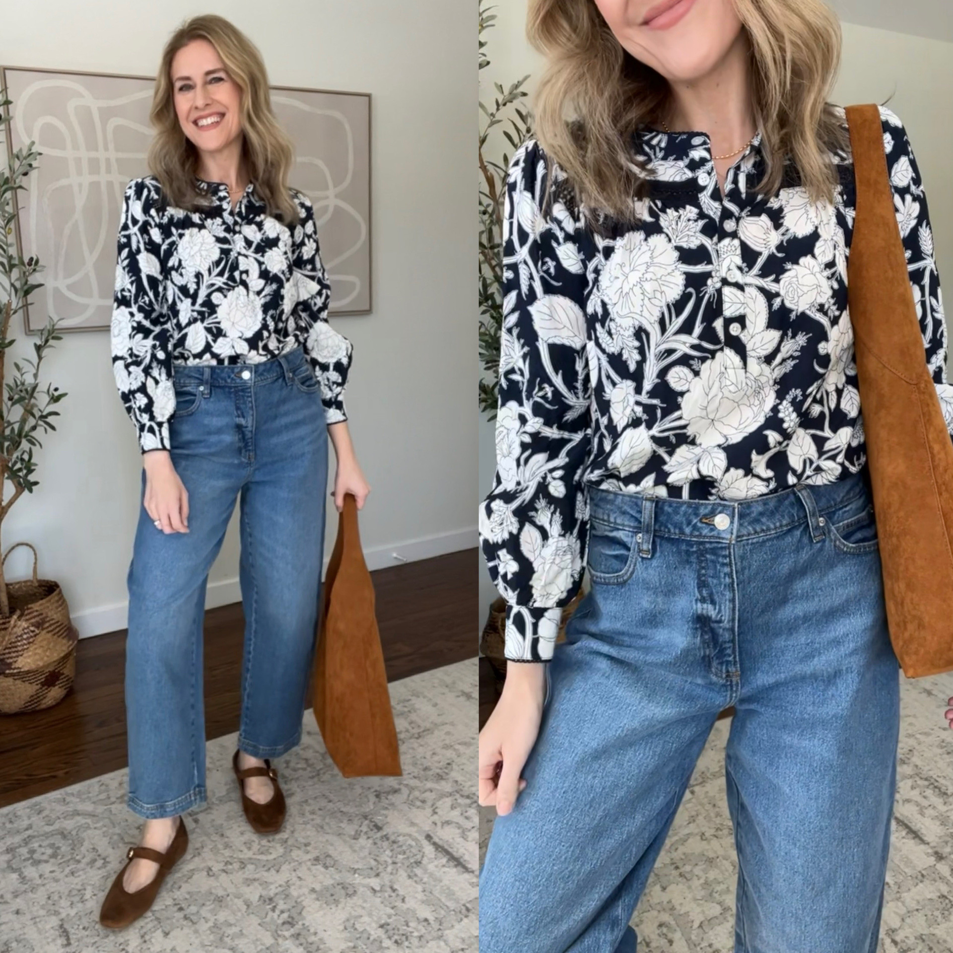 Walmart pretty rayon top, nice crochet details on the front and back, very comfy and flattering, tucked or untucked. Barrel jeans are also a win but run big, I’m in the 6 and need a 4. #walmartfashion 

#LTKOver40