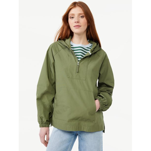 Free Assembly Women's Pullover Windbreaker Jacket with Hood | Walmart (US)