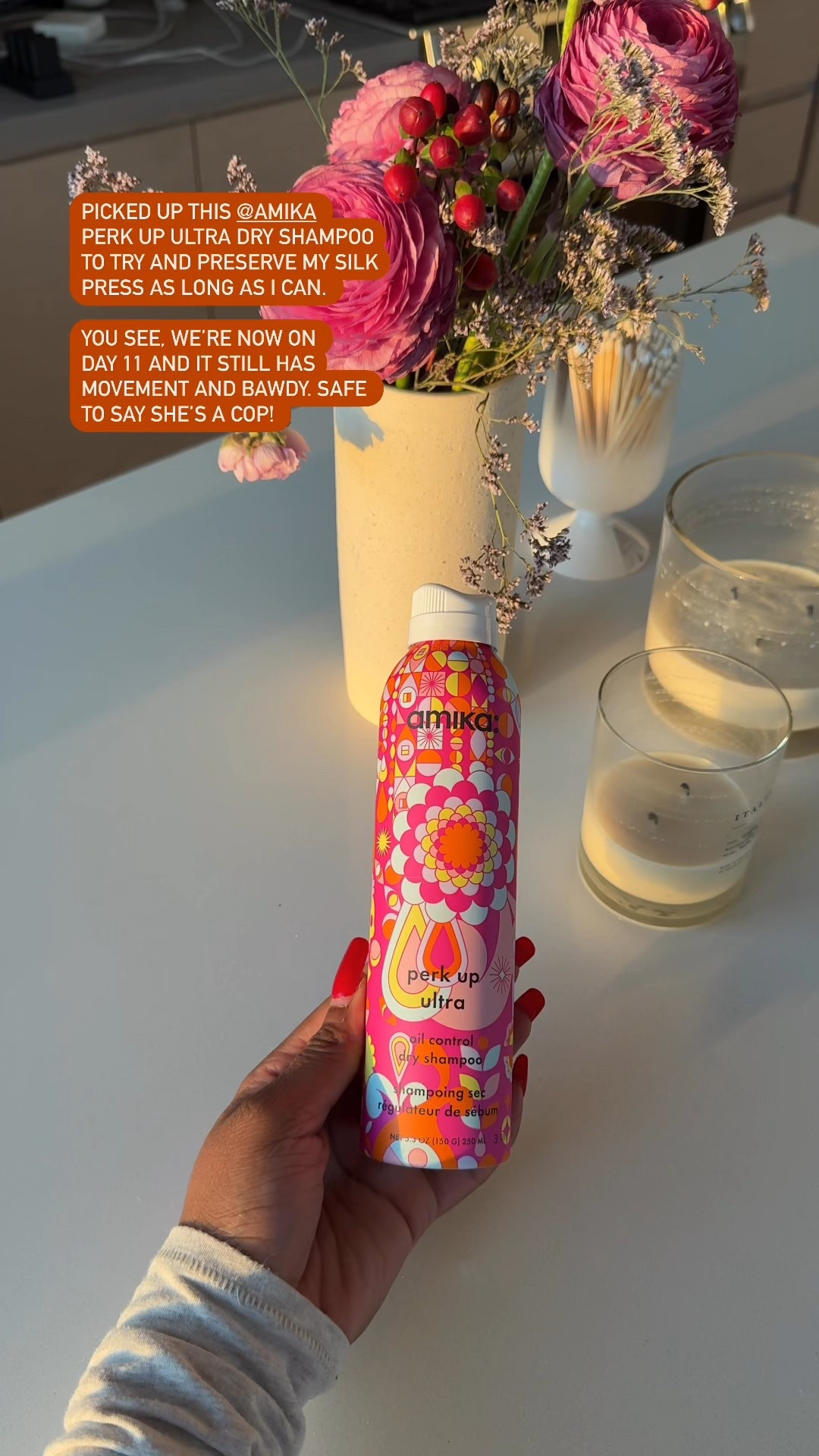 picked up this @amika perk up ultra dry shampoo to try and preserve my silk press as long as i can. 

we’re now on day 11 and it still has movement and bawdy. safe to say she’s a cop! 

#LTKFindsUnder50 #LTKStyleTip #LTKBeauty