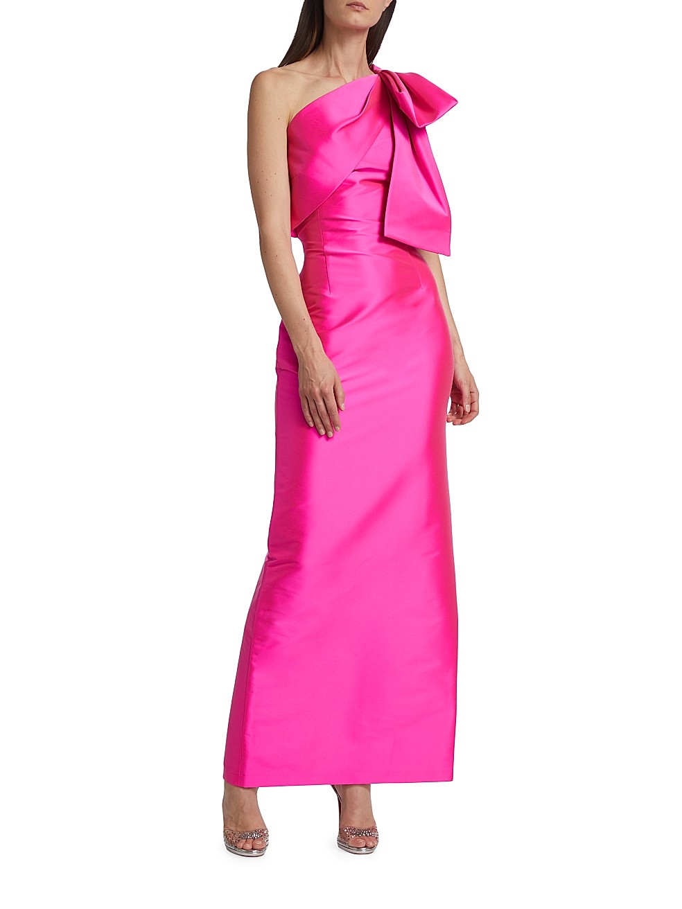 Bonnie One-Shoulder Satin Column Gown | Saks Fifth Avenue