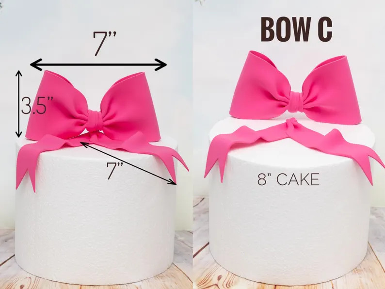 Bow LIGHTWEIGHT CLAY Cake Topper - Etsy | Etsy (Global)