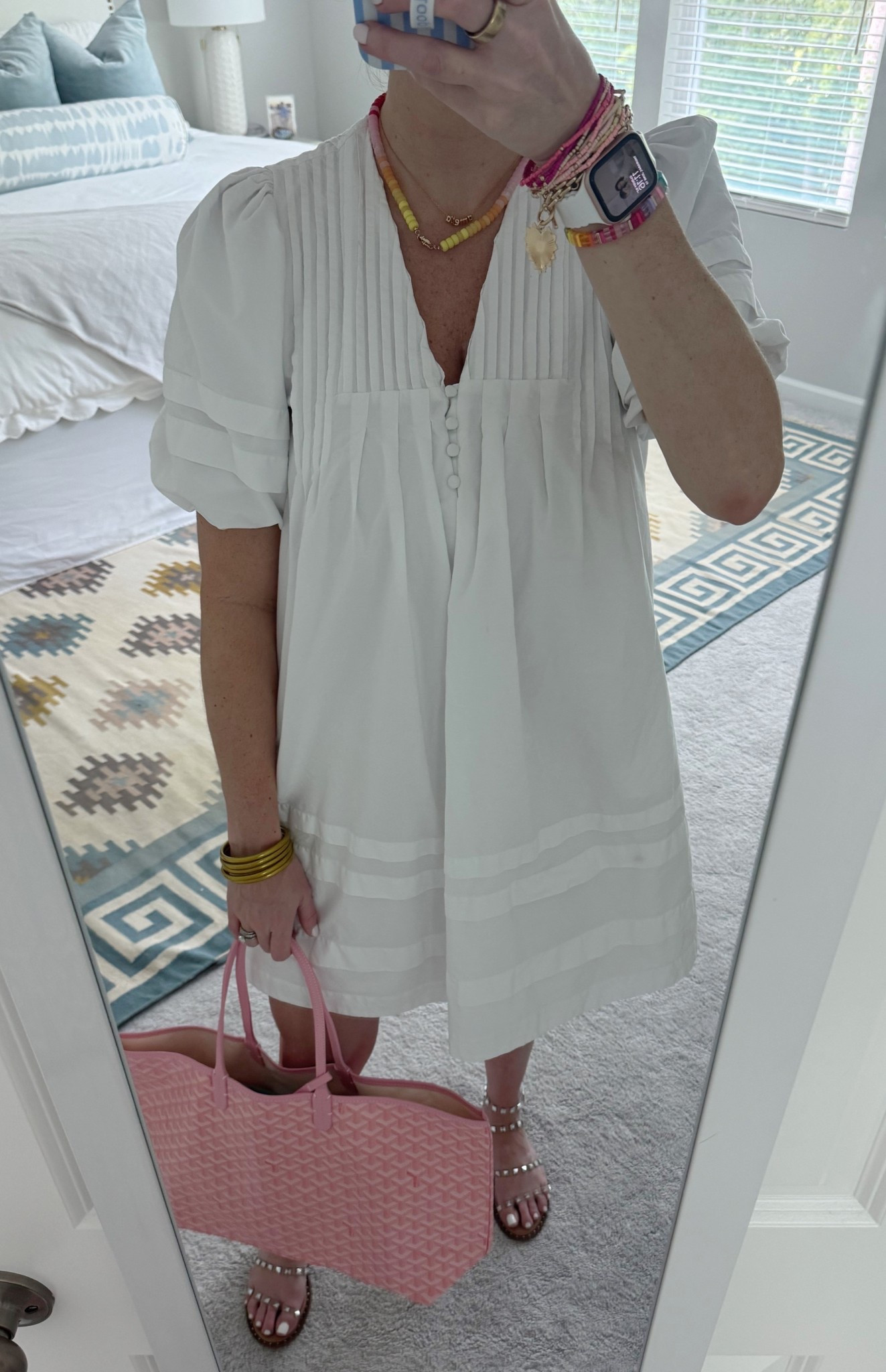Today’s OOTD featuring new jewelry I’m loving by Erin McDermott, my new Goyard dupe Amazon bag, and this perfect mom length dress that is under $35!

#LTKStyleTip #LTKItBag #LTKFindsUnder50