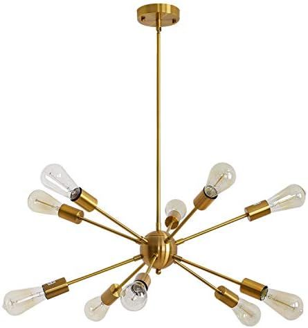 Sputnik Chandeliers 10 Lights Modern Pendant Lighting Vintage Ceiling Light Fixture, Brass, Dinin... | Amazon (US)