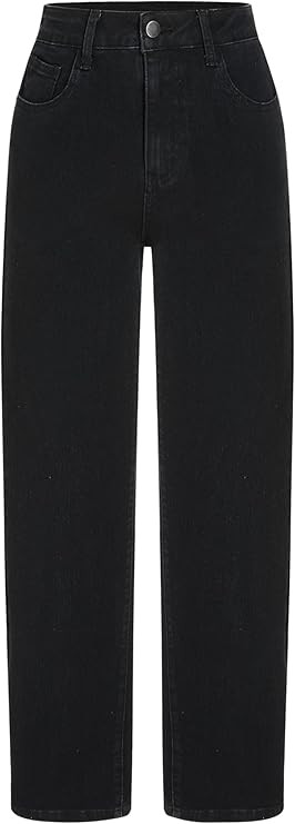CIDER Jeans for Women Stretchy Denim High Waist Straight Leg Cropped Casual Jeans with Pocket | Amazon (US)