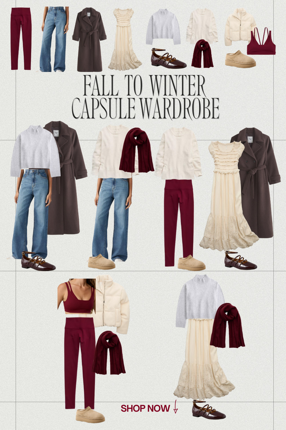 Fall to Winter Capsule Wardrobe You’ll Actually Wear 🍂✨ Every piece in this capsule transitions effortlessly from cozy fall days to chic winter looks 🤎 I wanted to make a capsule wardrobe that was ACTUALLY capsule, ranging from comfy/athletic to dress up for date night or family fall photos! 

Most pieces are from Aerie and Abercrombie, and they’re all on sale right now ($20–$100)!

🧥 Trench coats & cozy cardigans and sweaters
👖 Wide-leg denim
🩰 Ballet flats + platform Ugg dupes
🧣 Layer-ready neutrals

Tap to shop the full capsule while they're all on sale, these are closet staples you’ll reach for all season.

#FallCapsuleWardrobe #WinterOutfits #AbercrombieStyle #AerieOutfit #MinimalStyle #CapsuleCloset #NeutralOutfit #FallStyleInspo #OOTD #LTKSaleAlert #LTKFall #LTKWinter 

 #LTKSeasonal #LTKFindsUnder50 #LTKStyleTip