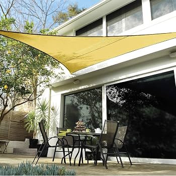 Coolaroo Coolhaven Shade Sail, 95% UV Block Shade and Sun Shield, Medium 12' Triangle Shade Sail ... | Amazon (US)