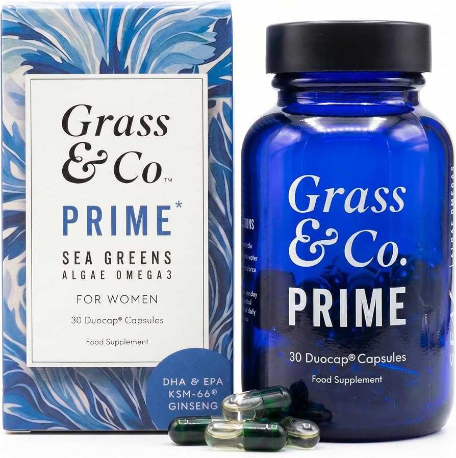 Grass & Co. Prime Duo Caps for Women, Vegan Omega 3 DHA & EPA Algae Oil for Brain Health with Spi... | Amazon (UK)