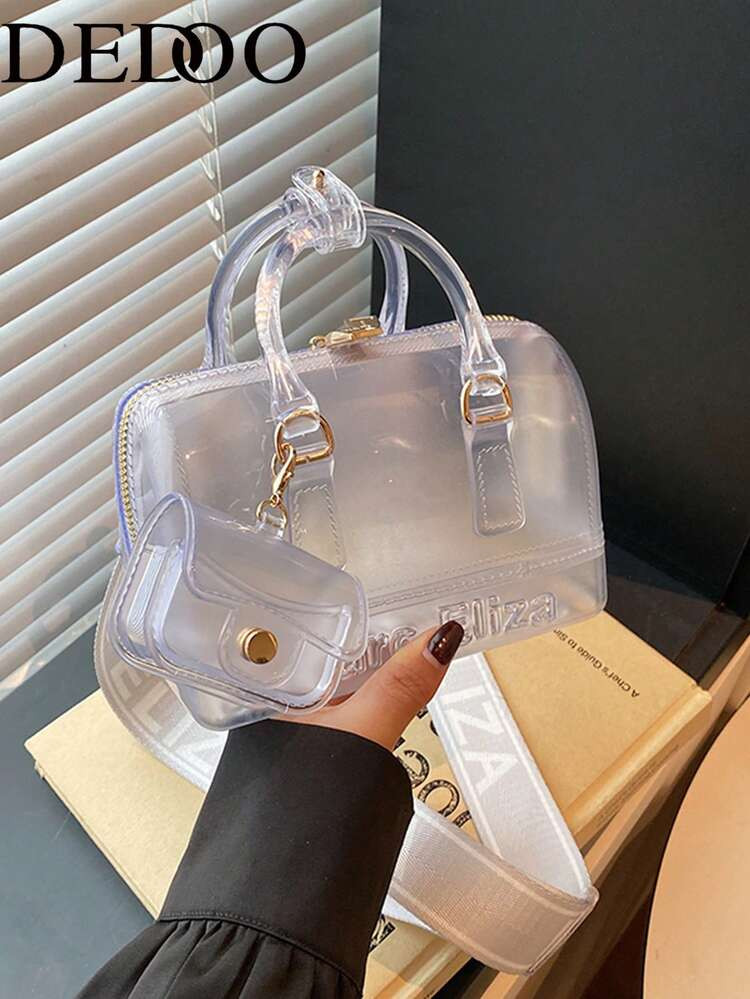 Dedoo 2026 Summer New Transparent PVC Jelly Pillow Bag, Portable And Popular. One Shoulder Crossbody Bag In Dopamine Colors, Widely Favored On The Streets. | SHEIN