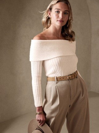 Plume Off-Shoulder Sweater Top | Banana Republic (US)