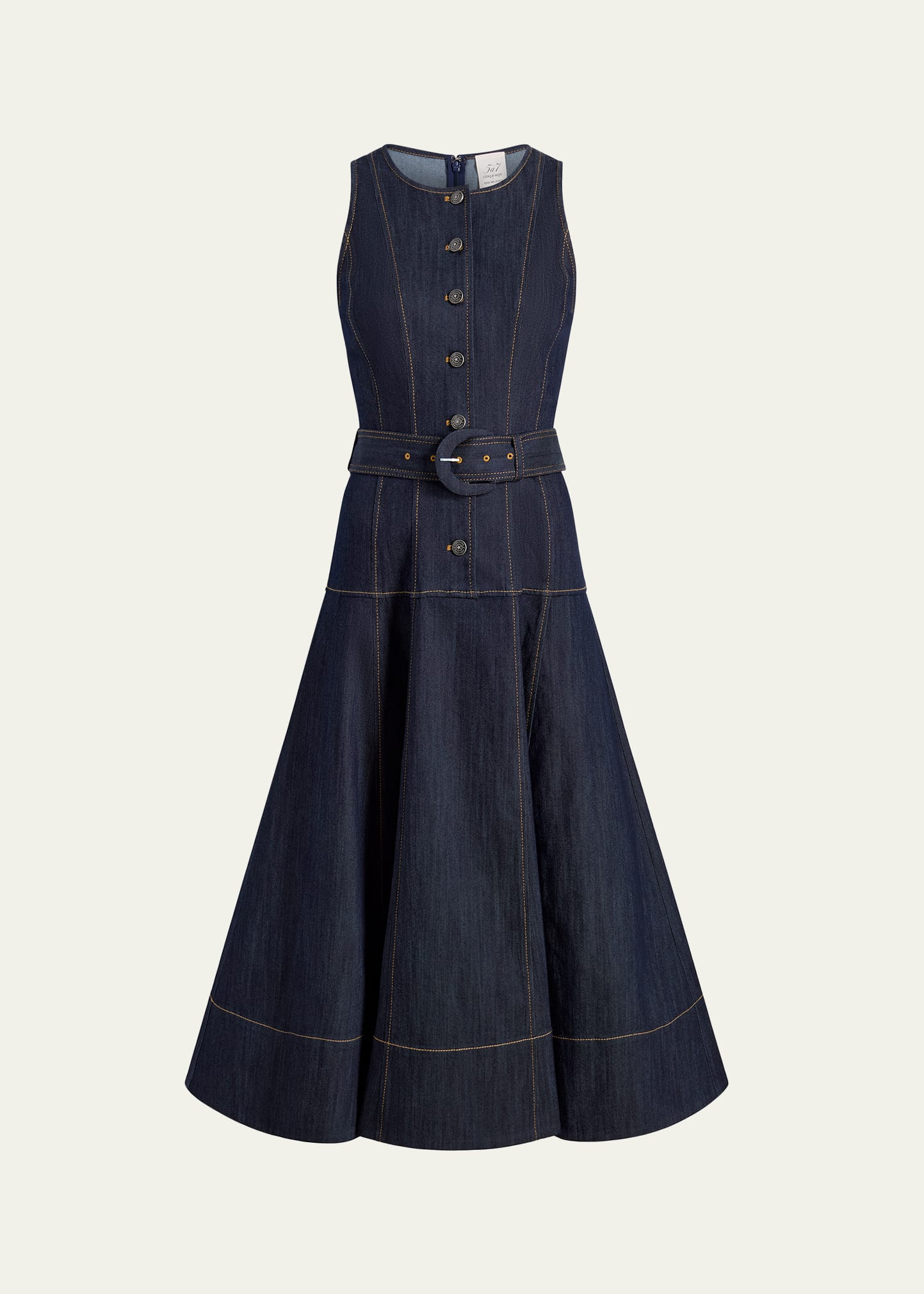 Cinq a Sept Margaret Sleeveless Denim Midi Dress | Bergdorf Goodman