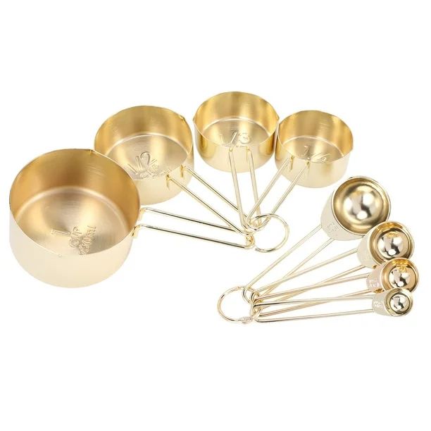 Gold Measuring Cups Measuring Spoons Set Stainless Steel 8 - Walmart.com | Walmart (US)