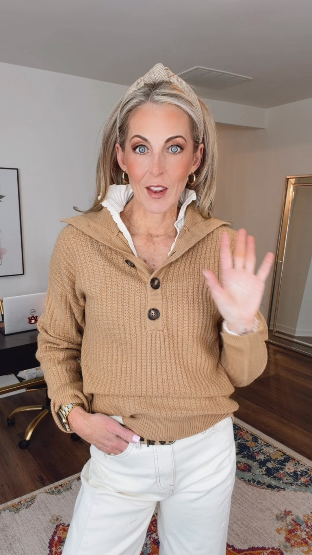 Everything under $30 – classic styling with accents that make it irresistibly Girlie This polo sweater from Jessica Simpson is super soft paired with these barrel leg jeans from time and true both under $30. I added this pullover Henley sweater for an extra layer also under $30. Top size medium- jeans 0 sweater S 

#LTKgrwm #LTKdayinmylife #LTKmomlife