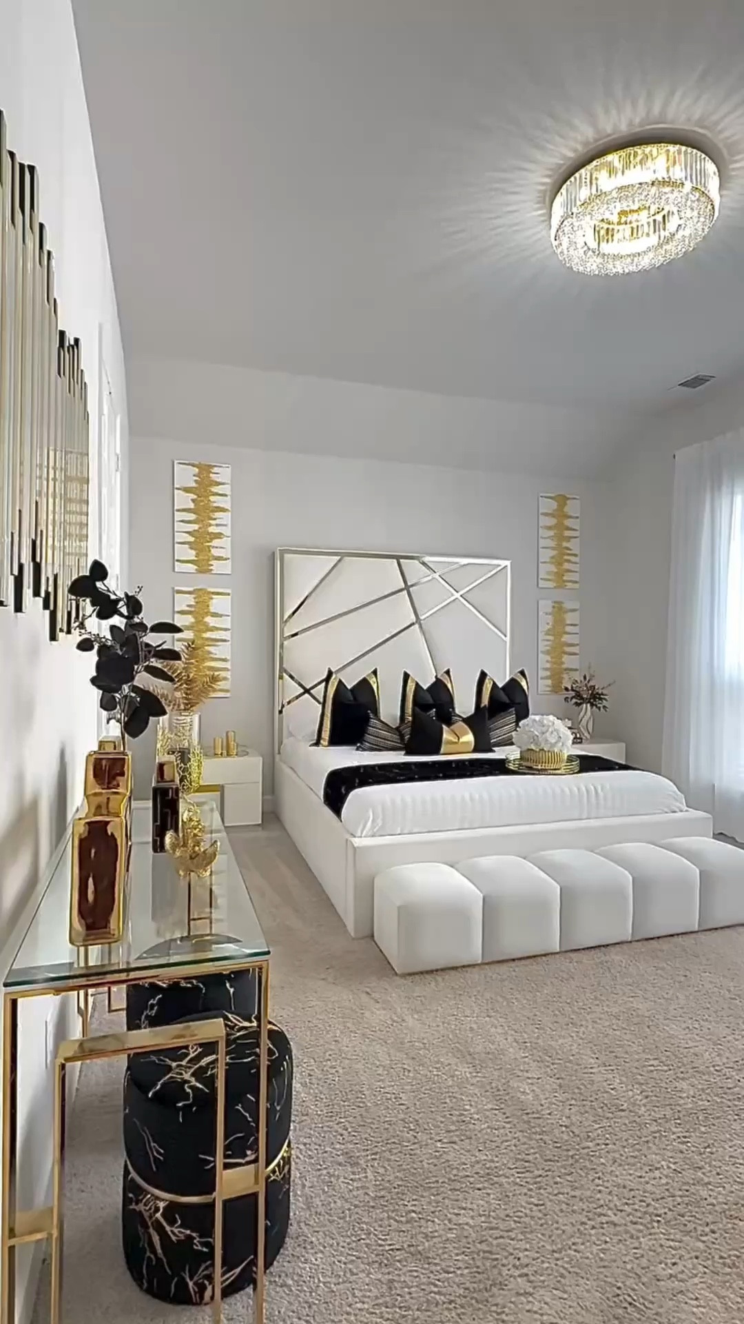 Master bedroom decor featuring my new favorite piece from Z Gallerie-  The Mercury Black and Gold Mirror 🖤✨ Truly such a statement piece! I’m in love 😍



#LTKHome