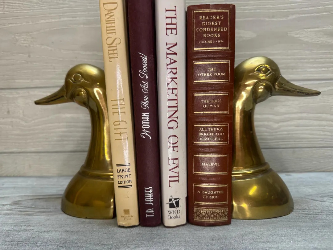 Vintage Brass Duck Head Bookends | Etsy (US)