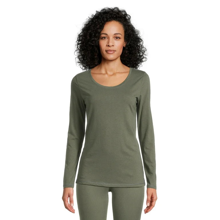 No Boundaries Juniors Scoop Neck T-Shirt with Long Sleeves, Sizes XS-XXXL | Walmart (US)