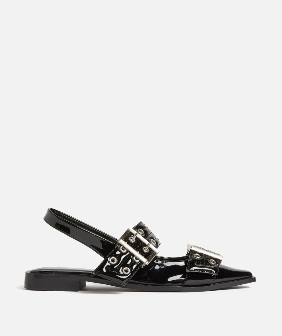 EVA BUCKLE BALLET FLAT - BLACK | Sportsgirl