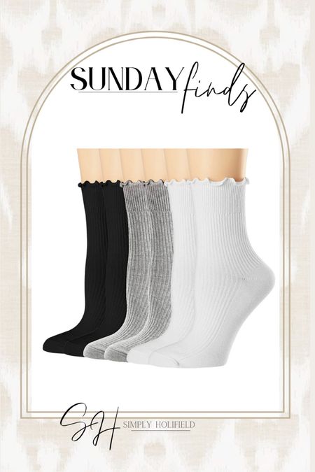 Amazon ruffle socks. Amazon tall socks for women/girls. Affordable tall socks. 

#LTKunder50 #LTKstyletip #LTKshoecrush