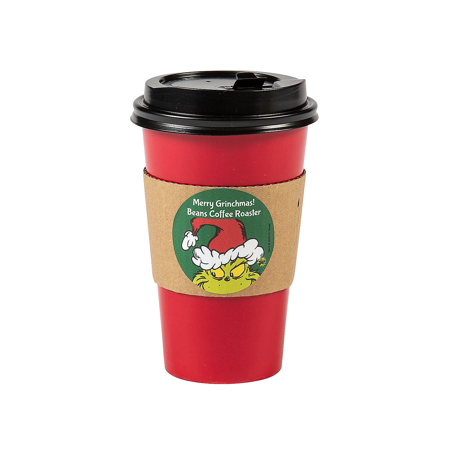 16 oz. Personalized Dr. Seuss™ The Grinch Disposable Paper Coffee Cups with Lids and Sleeves - ... | Oriental Trading Company