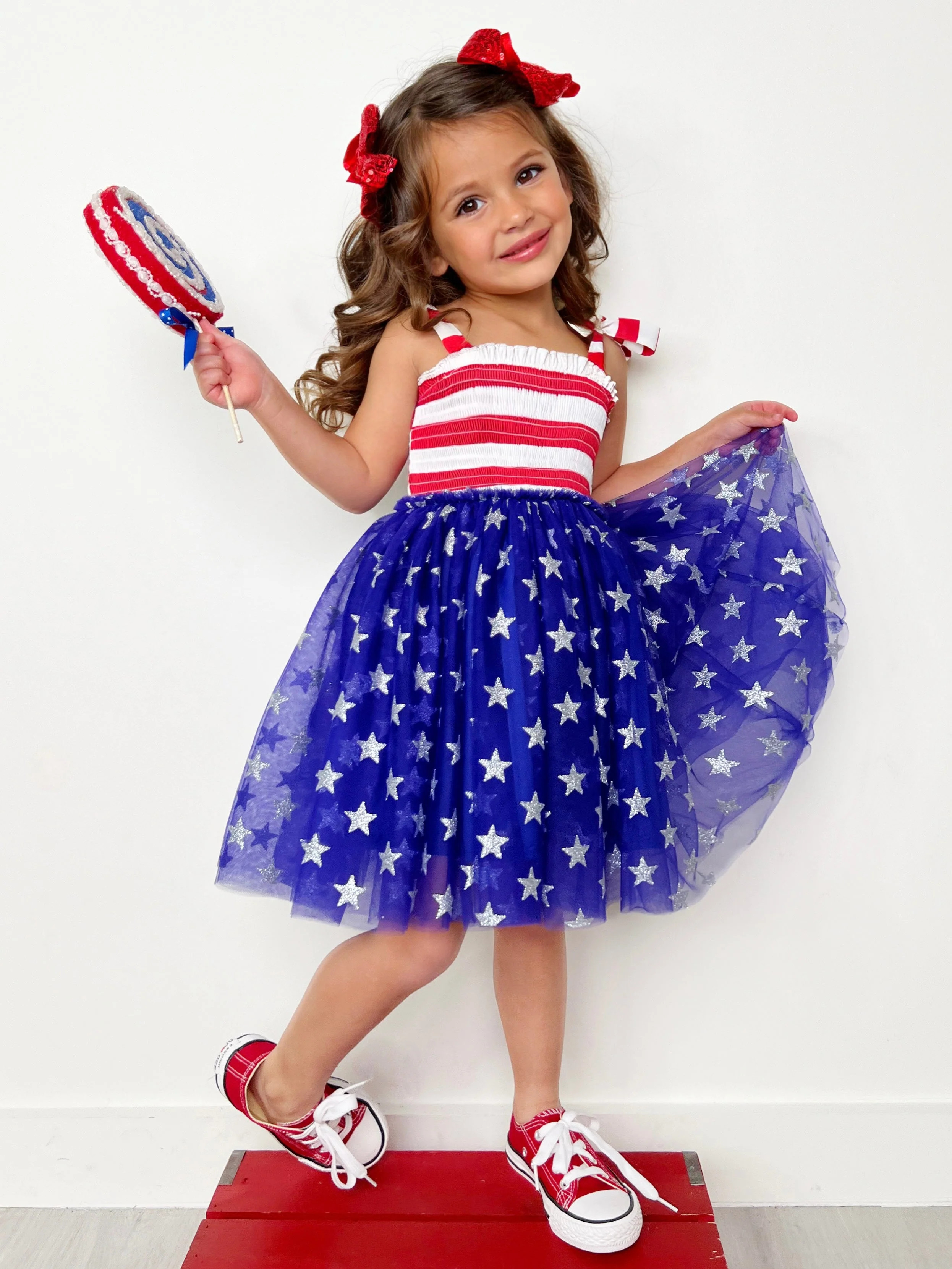 Twinkling Stars Smocked Tutu Dress | Mia Belle Girls