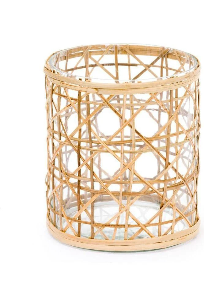 Large Cane & Glass Hurricane | CARRIE DUNHAM