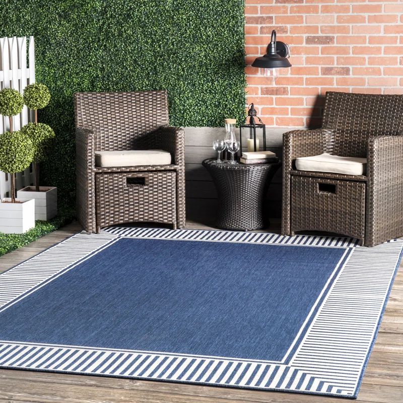 Arba Indoor / Outdoor Area Rug in Navy Blue | Wayfair Professional