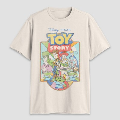 Men's Disney Toy Story Short Sleeve Graphic T-Shirt - Light Beige L | Target
