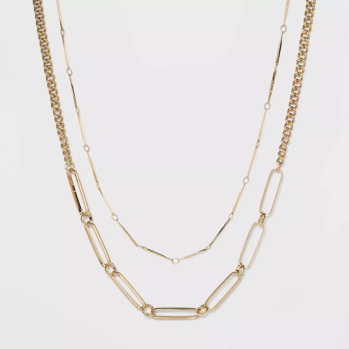 Two Row Layered Necklace - A New Day™ Gold | Target