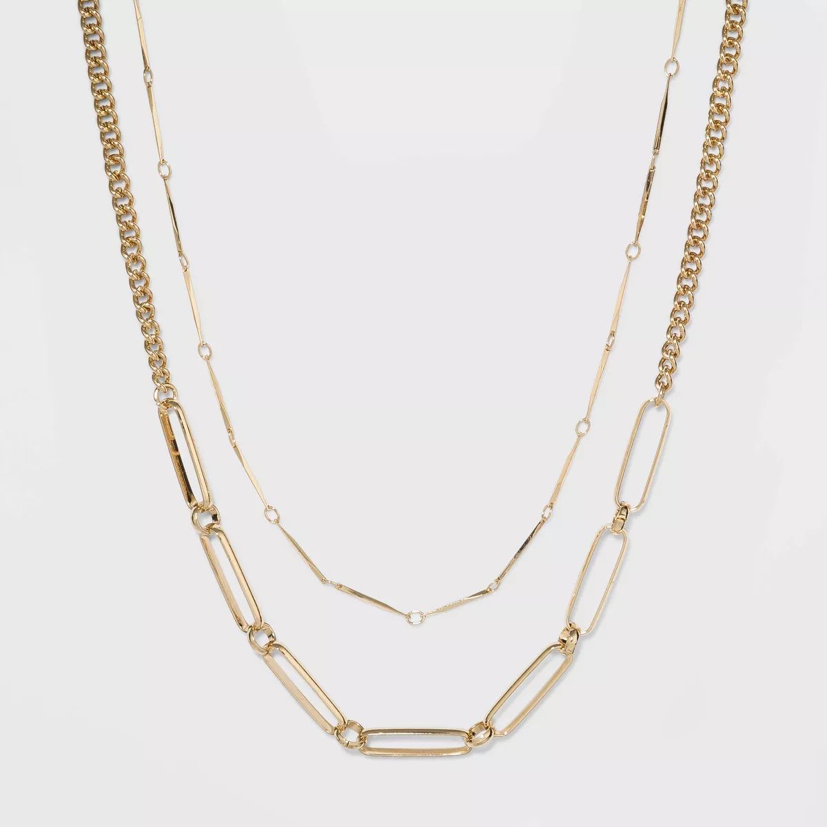 Two Row Layered Necklace - A New Day™ Gold | Target