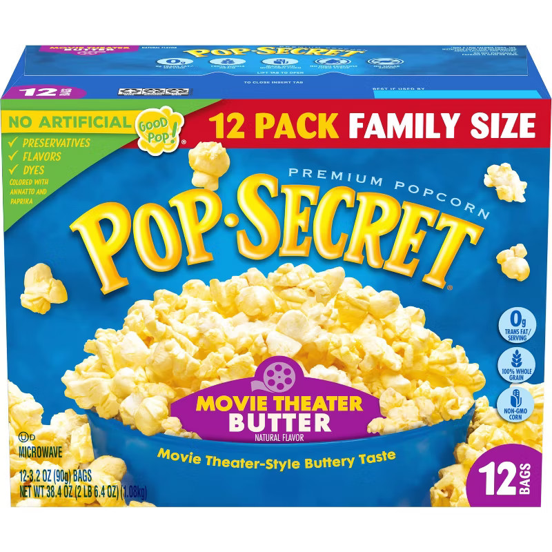 Pop Secret Microwave Popcorn Movie Theater Butter Flavor - 3oz/12ct | Target