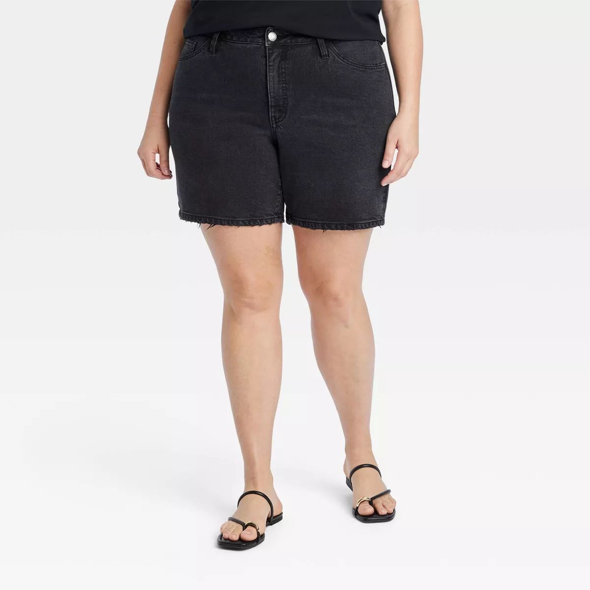 Women's High-Waisted Bermuda Jean Shorts - Ava & Viv™ | Target