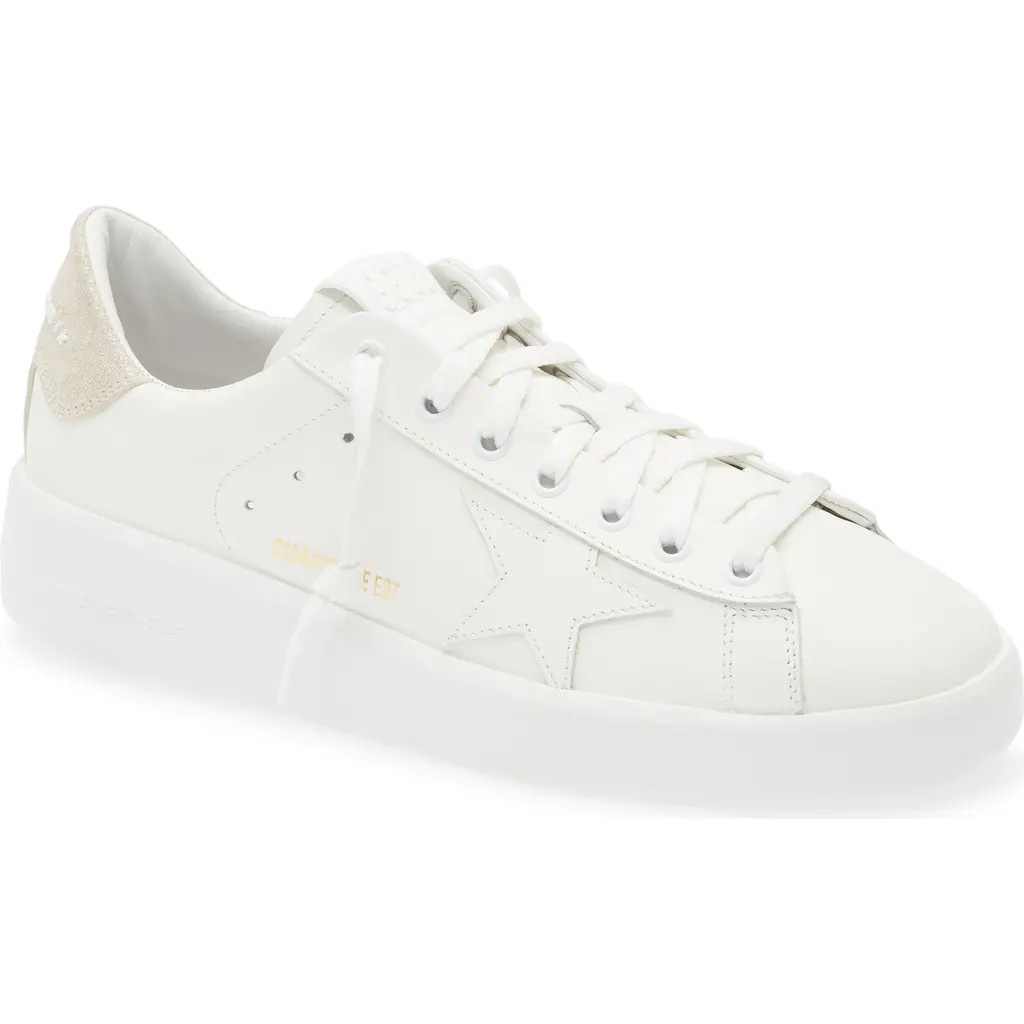 Golden Goose Purestar Low Top Sneaker in White/Platinum at Nordstrom, Size 11Us | Nordstrom