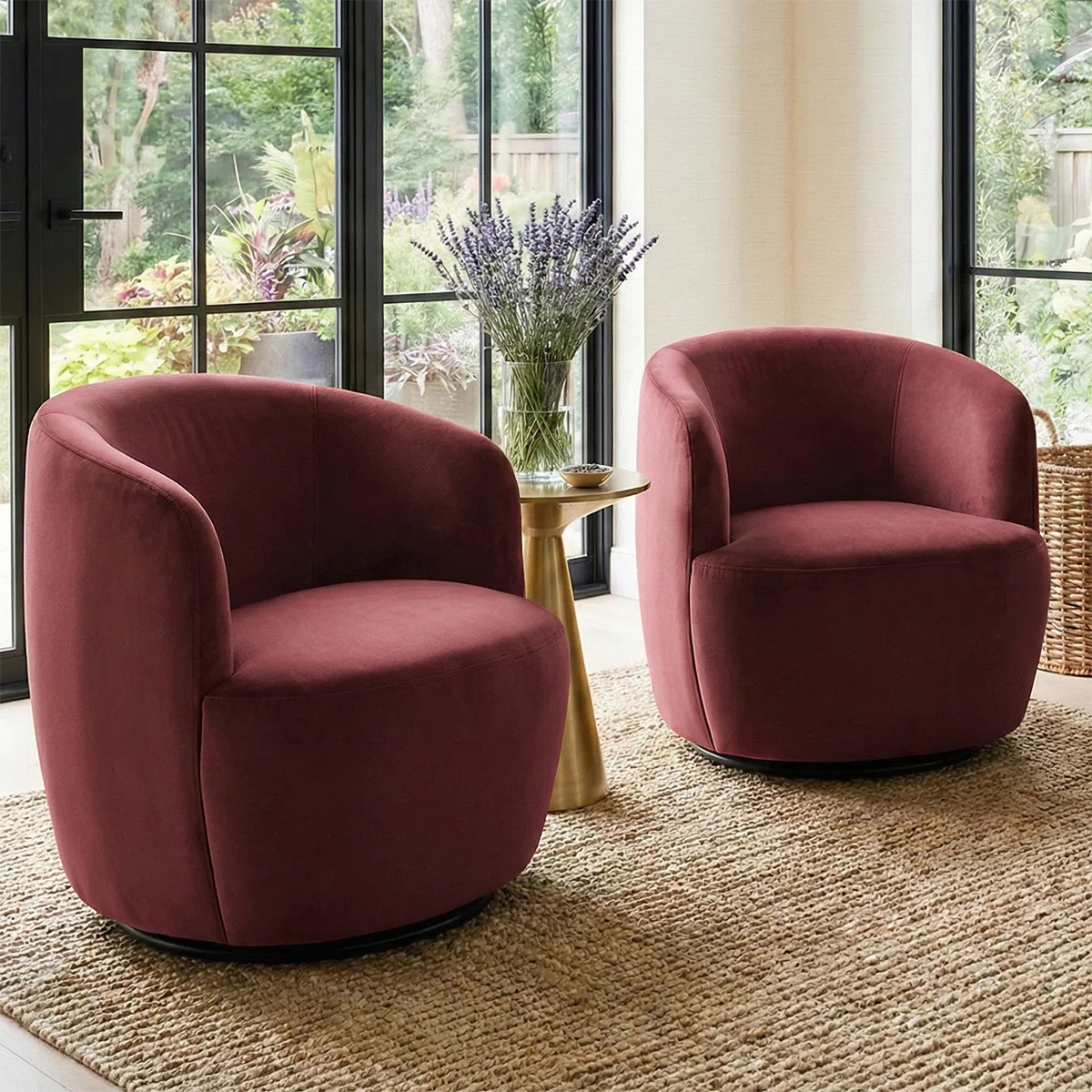 Anneros Upholstered Swivel Barrel Chair (Set of 2) | Wayfair North America