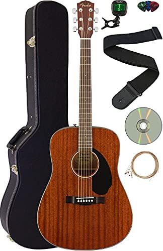 Fender CD-60S Solid Top Dreadnought Acoustic Guitar - All Mahogany Bundle with Hard Case, Tuner, ... | Amazon (US)