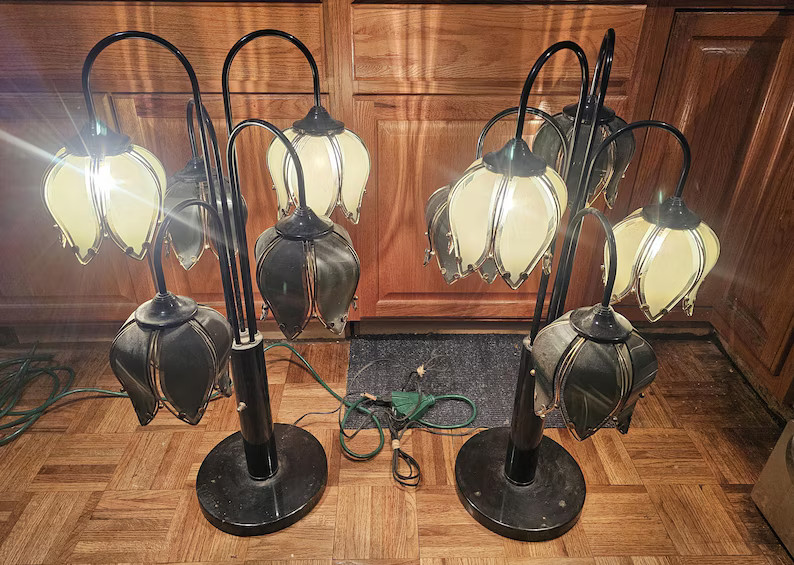 Vintage 1970s Lotus Table Lamps. Anthony California, Lot of 2 - LOCAL PICKUP ONLY | Etsy (US)