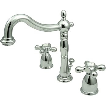 Kingston Brass KB1971AX Heritage Widespread Lavatory Faucet, Polished Chrome,8-Inch Adjustable Ce... | Amazon (US)