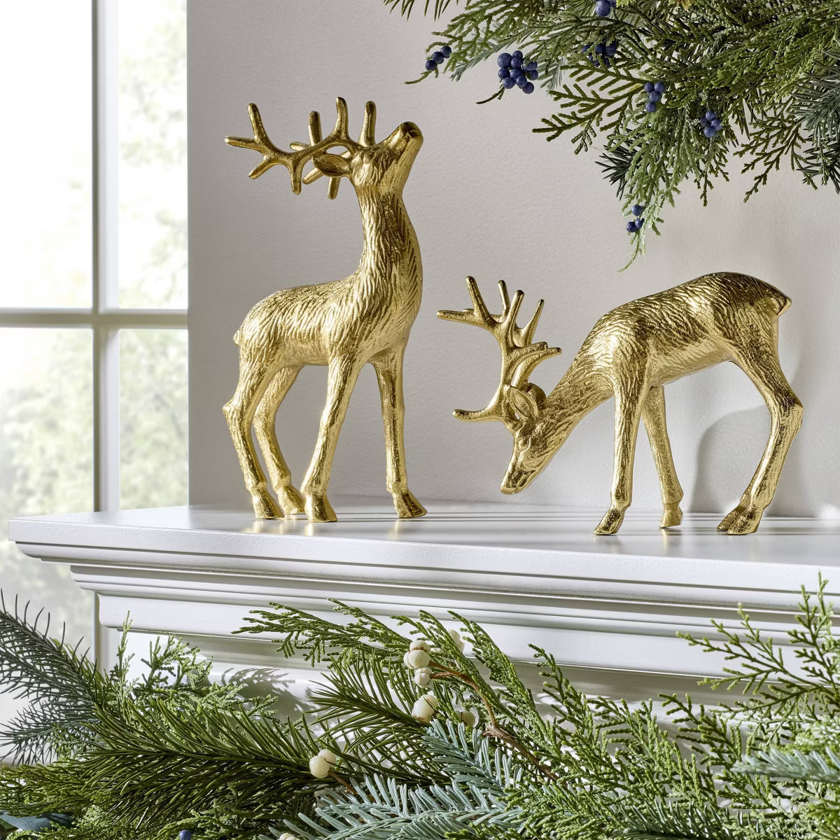 Set of 2 Large Deer Figurals Gold - Threshold™ designed with Studio McGee | Target