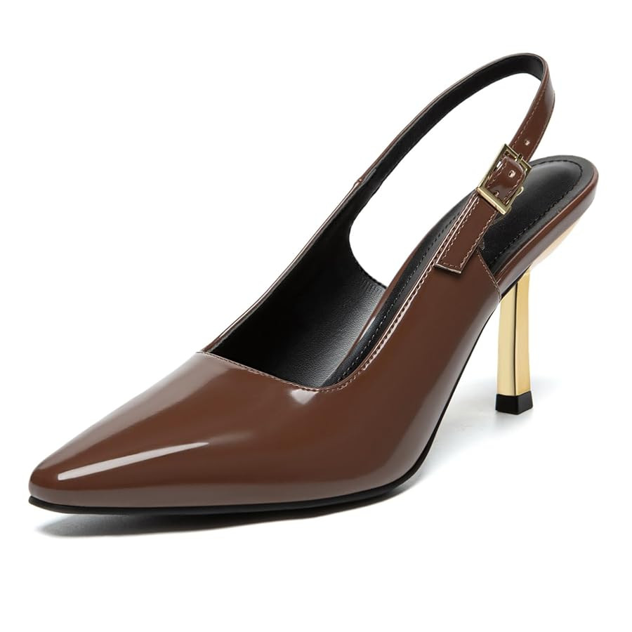 Athlefit Women's High Stiletto Slingback Heels Elegant Closed Square Toe Dress Pumps Shoes for Br... | Amazon (US)