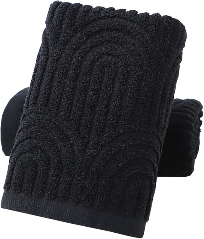 Pidada Hand Towels Set of 2 Striped Pattern 100% Cotton Absorbent Soft Decorative Towel for Bathr... | Amazon (US)