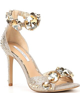 Oaklynn Rhinestone Embellished Jewel Ornament Ankle Cuff Dress Sandals | Dillard's