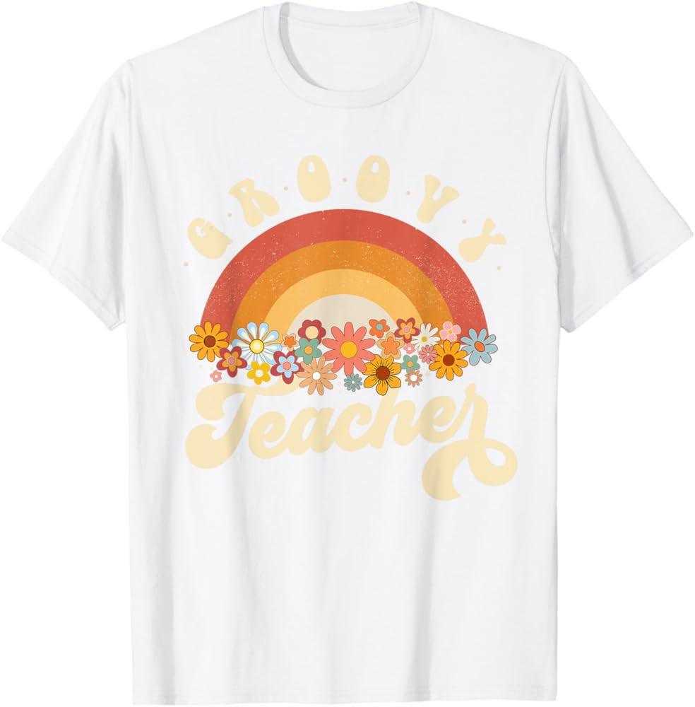 Retro Rainbow Colorful Design Teaching T-Shirt | Amazon (US)