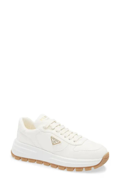 Prada Prax Leather Sneaker in Avorio at Nordstrom, Size 6Us | Nordstrom