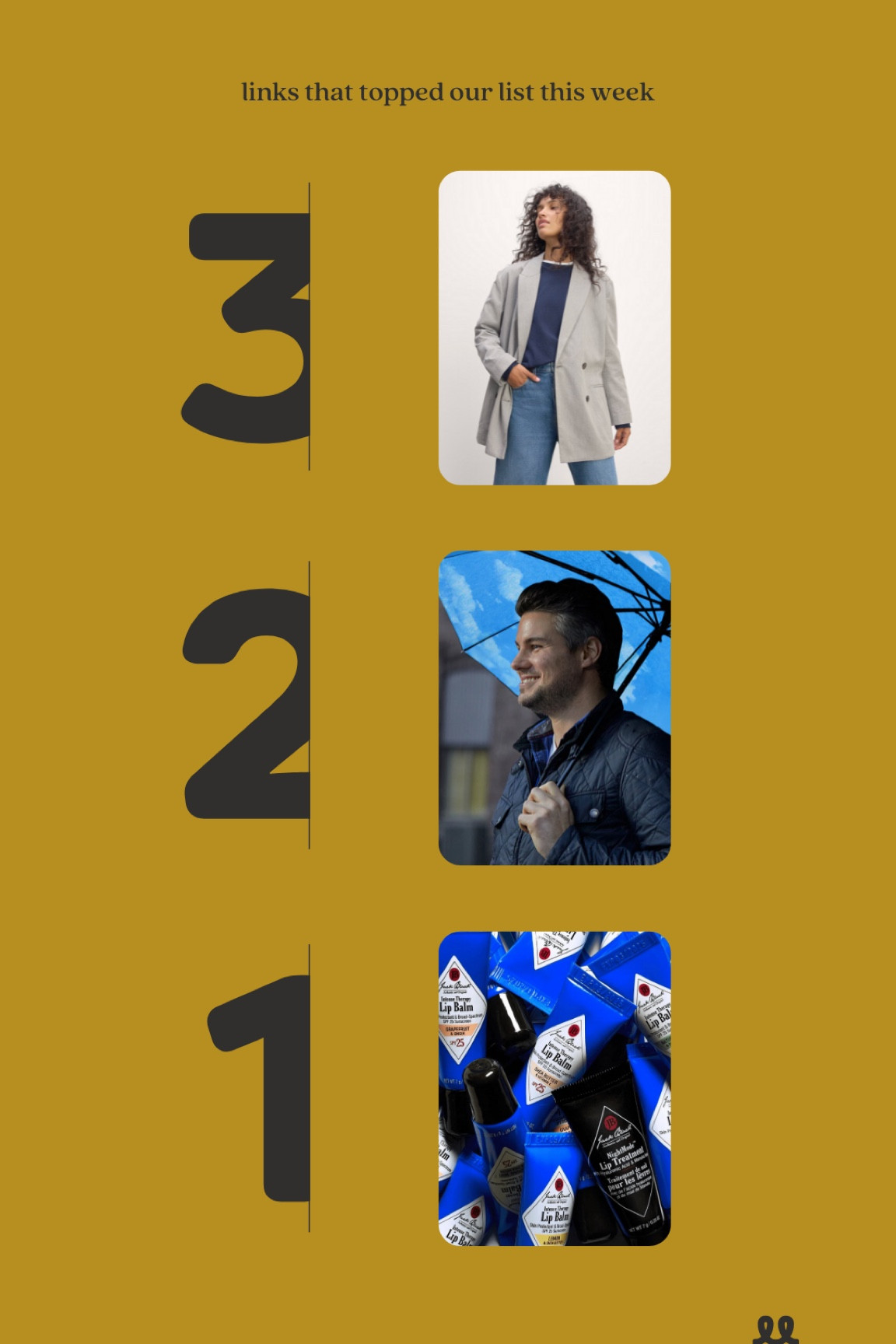 Links that topped our list this week: the Everlane blazer on sale, cloud umbrella, and Jack Black lip balm

#LTKStyleTip #LTKSaleAlert #LTKWatchNow