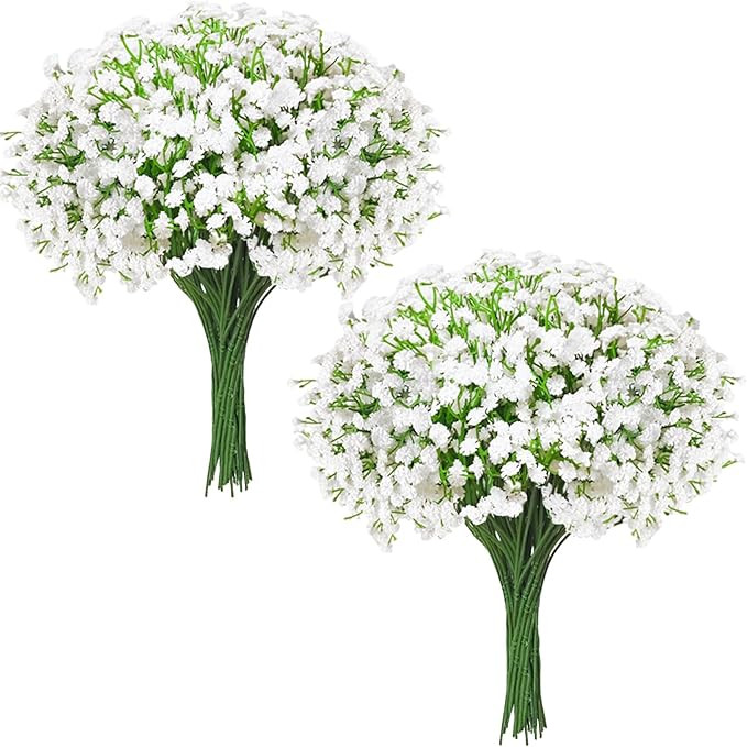 40 Pcs Real Touch Babys Breath Artificial Flowers, White Fake Flowers Baby Breath Flowers Artific... | Amazon (US)