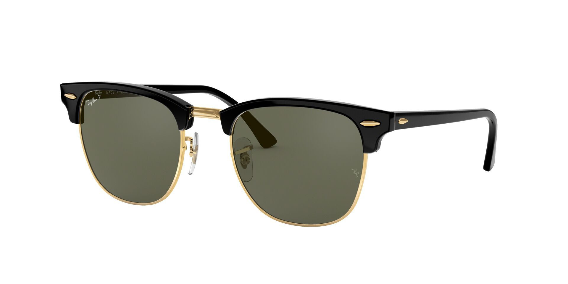 Ray-Ban Clubmaster Classic Polarized Sunglasses, Men's, Crystal Green Pol | Golf Galaxy