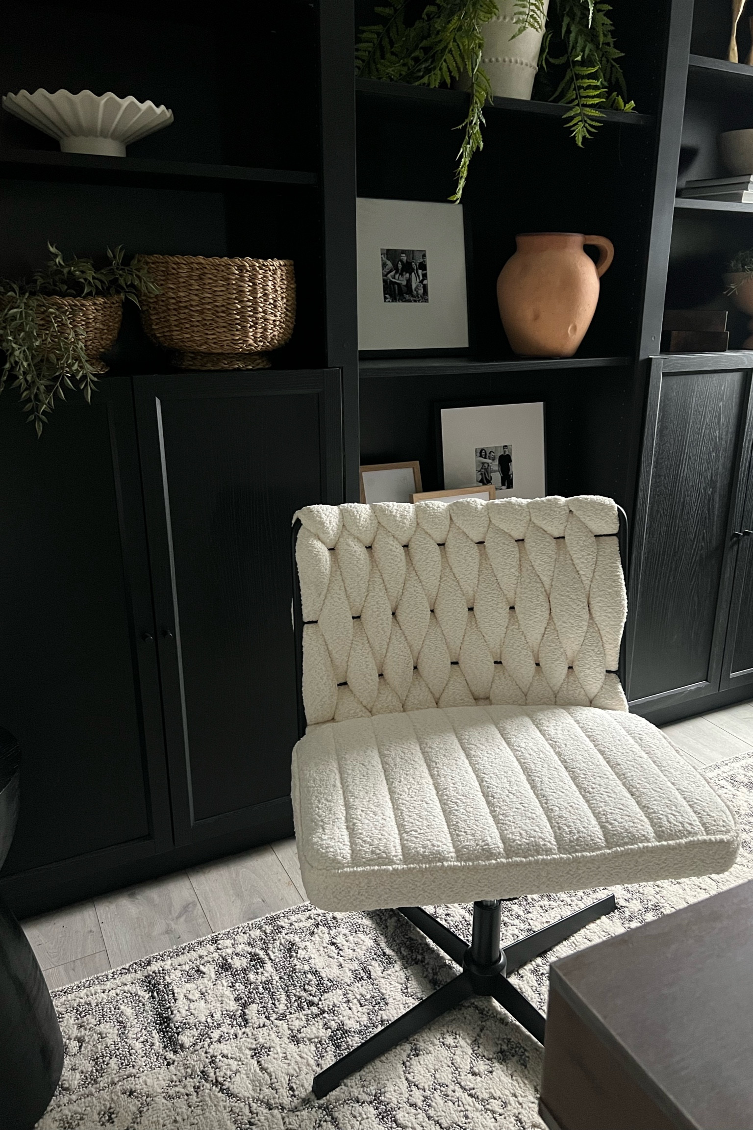 Cute and comfy office chair: on sale at Walmart!
I love the width, it’s so comfy and the boucle is very soft! It swivels. Comes with or without wheels. In several colors! 

#LTKSaleAlert #LTKHome #LTKSummerSales