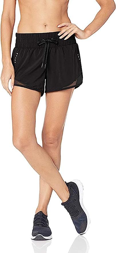 Core 10 Women's Standard-Fit Ruched Waistband Woven Running Short | Amazon (US)