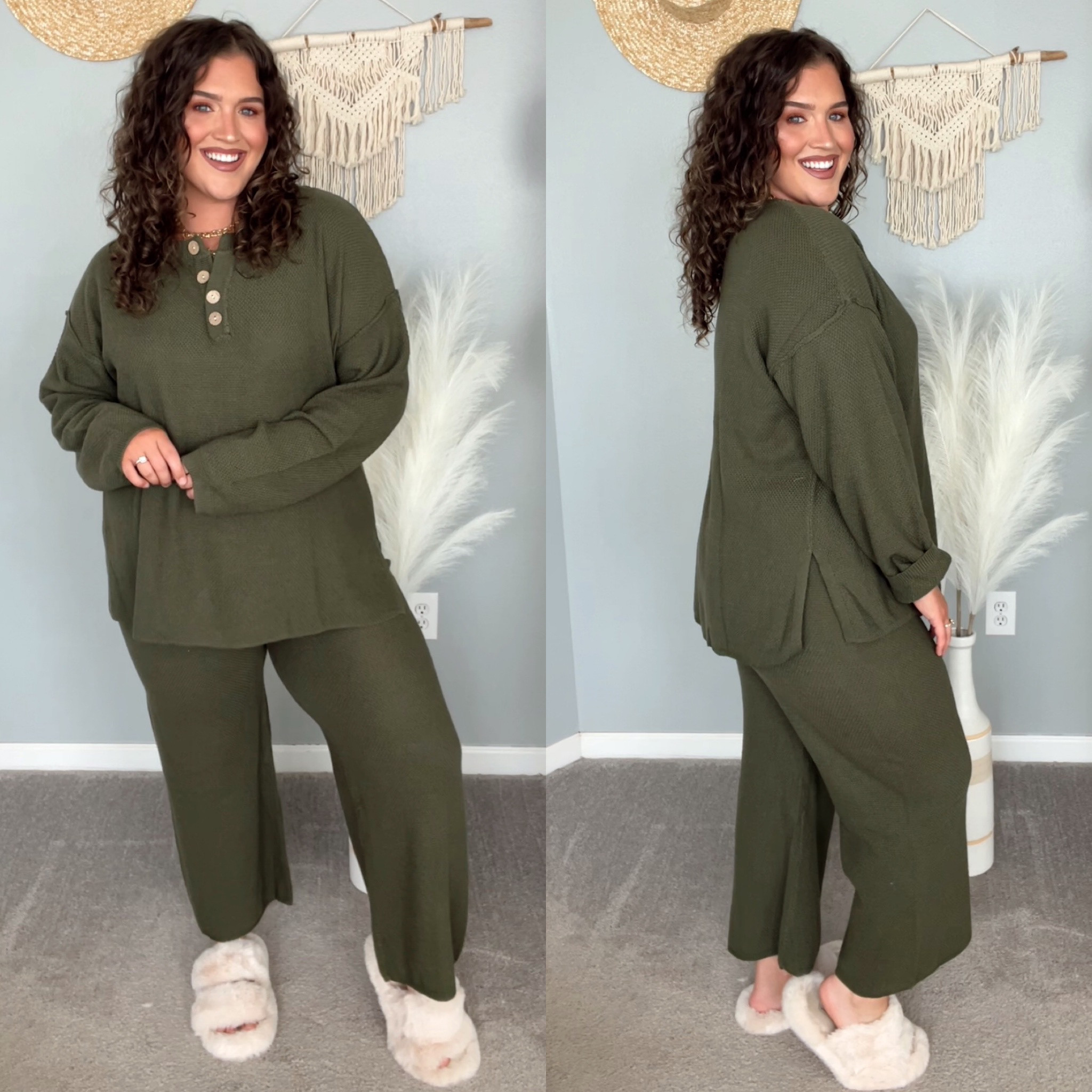 Midsize cozy Fall loungewear sweater set 🌿🍂🌾 
Size: XL 
#midsizeoutfits #casualoutfits #cozystyle #loungewear #sweaterset #matchingset #freepeople #slippers #fallfashion 

#LTKSeasonal #LTKstyletip #LTKmidsize