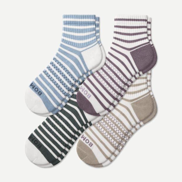 Women's Coastal Stripe Quarter Sock 4-Pack | Bombas Socks