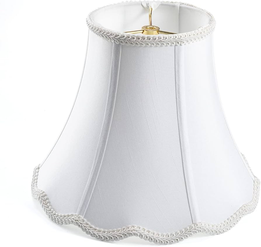 White Bell Scalloped Lamp Shade 5'' Top x 10'' Bottom x 8.3'' Slant Height x 8'' Vertical Height ... | Amazon (US)